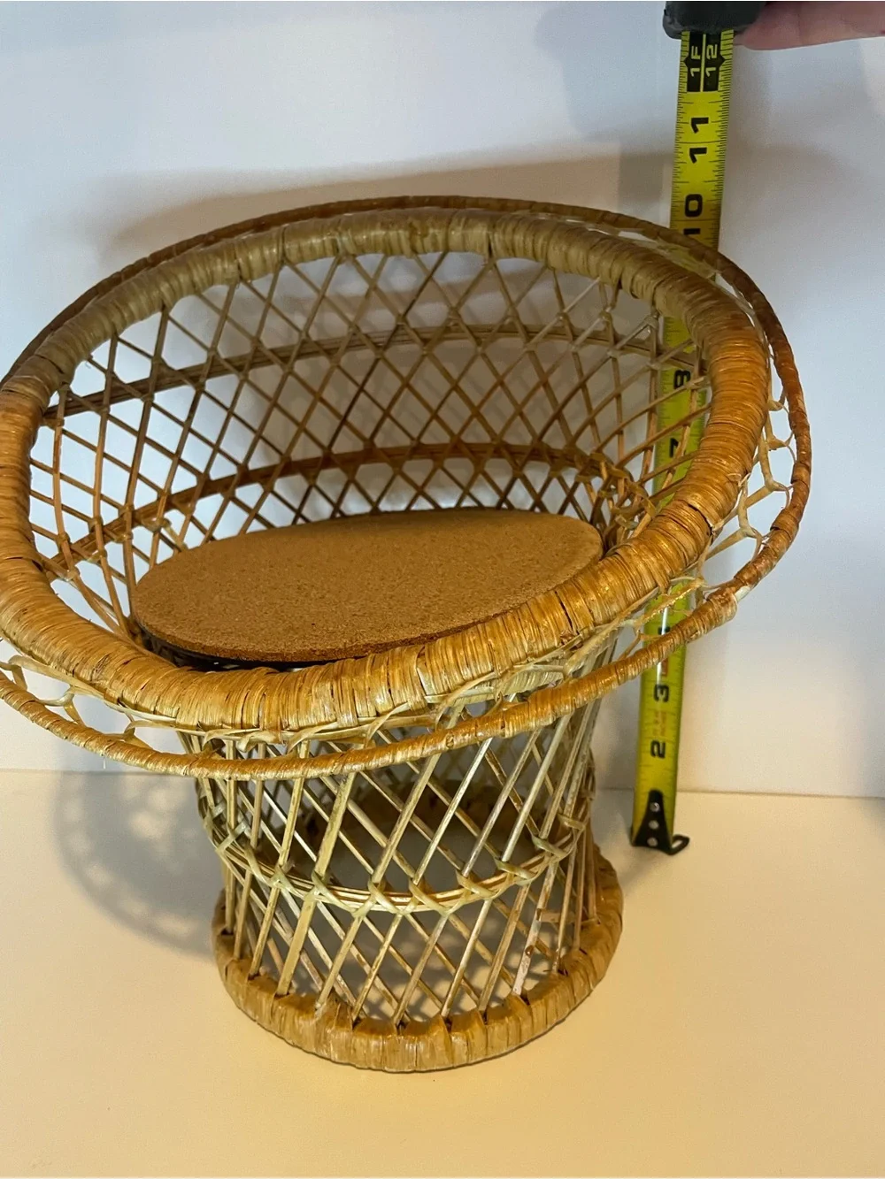 🌱Round Woven Rattan Accent Chair Plant Stand